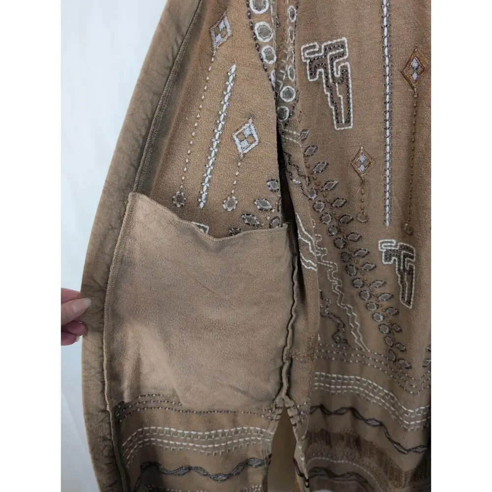 Shyanne tan embroidered beaded duster Size Medium Western Boho Cowgirl Rodeo
